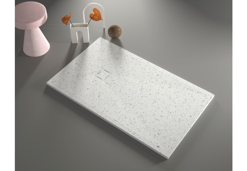 Platos de ducha de resina decorados Design 3D Granito Bruntec ambiente 1