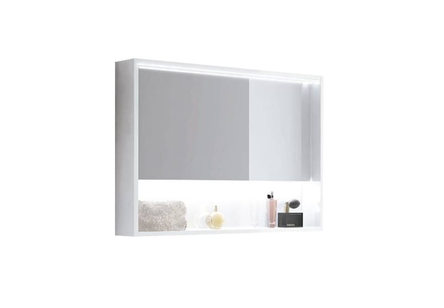 Armario de baño luz LED Inve con espejo y estante central