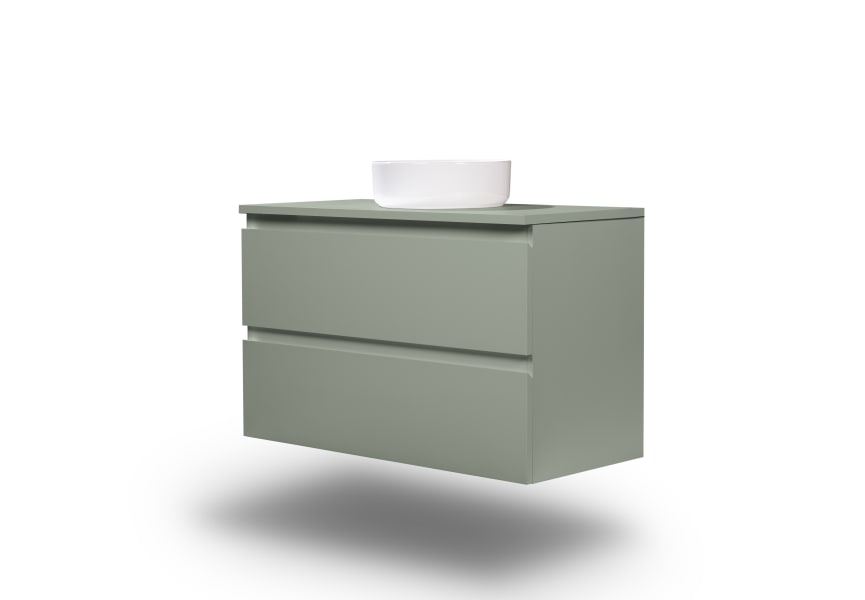 Mueble de baño MDF lacado con encimera de madera Vilma Bruntec principal 6