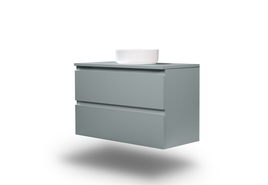 Mueble de baño MDF lacado con encimera de madera Vilma Bruntec principal 13