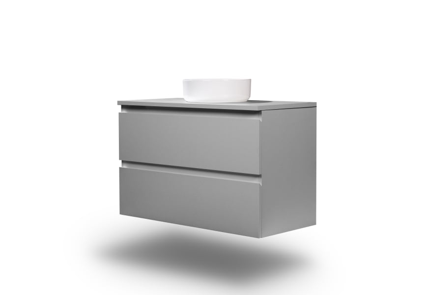 Mueble de baño MDF lacado con encimera de madera Vilma Bruntec principal 11