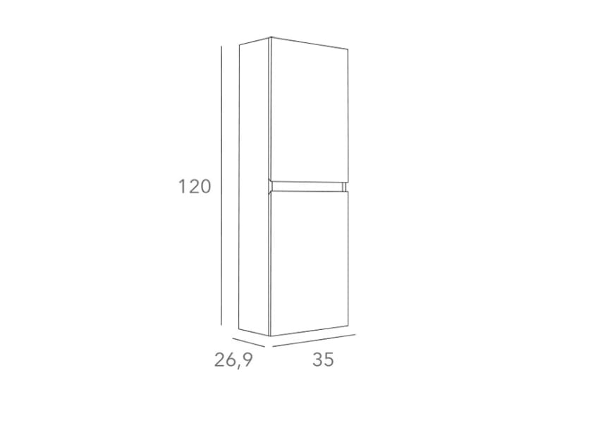 Columna de baño color madera Vilma Bruntec croquis 4