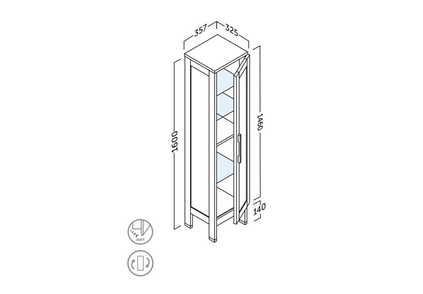 Columna de baño Toscana Coycama croquis 6