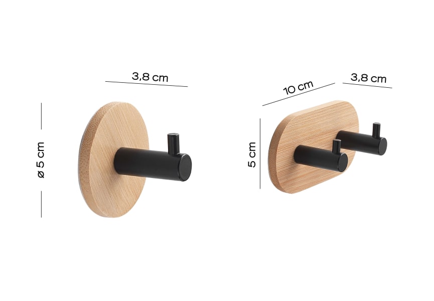 Conjunto de Perchas de baño Juncos Gedy croquis 4