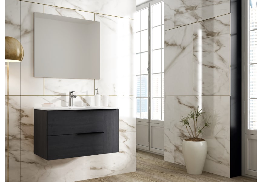 Conjunto mueble de baño Roma 2 cajones Bruntec