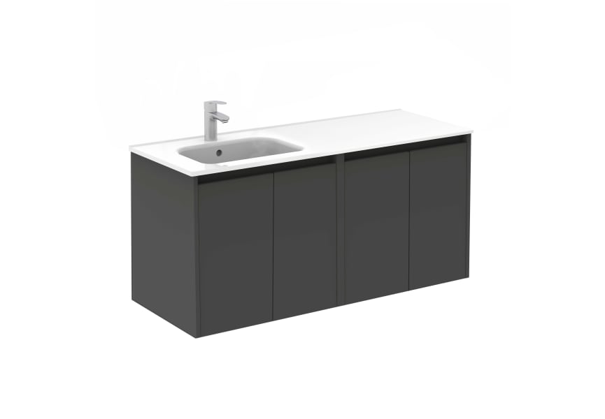 Conjunto de muebles de baño BORNEO 60 cm, lavabo incluido, color gris  espacial/roble – Muebles Slavic