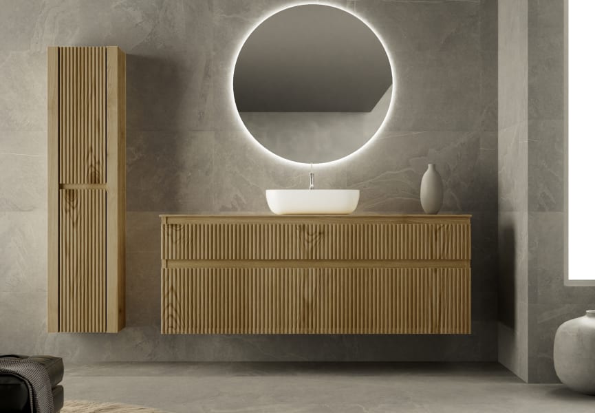 Mueble de Baño de madera maciza a medida con encimera de madera Alpes 1 Bruntec principal 0