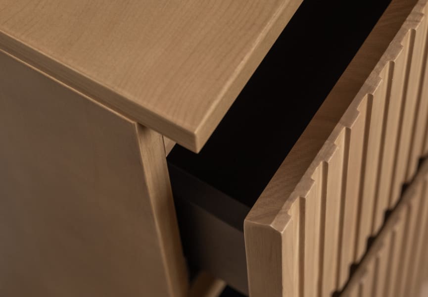 Mueble de Baño de madera maciza a medida con encimera de madera Alpes 1 Bruntec detalle 5