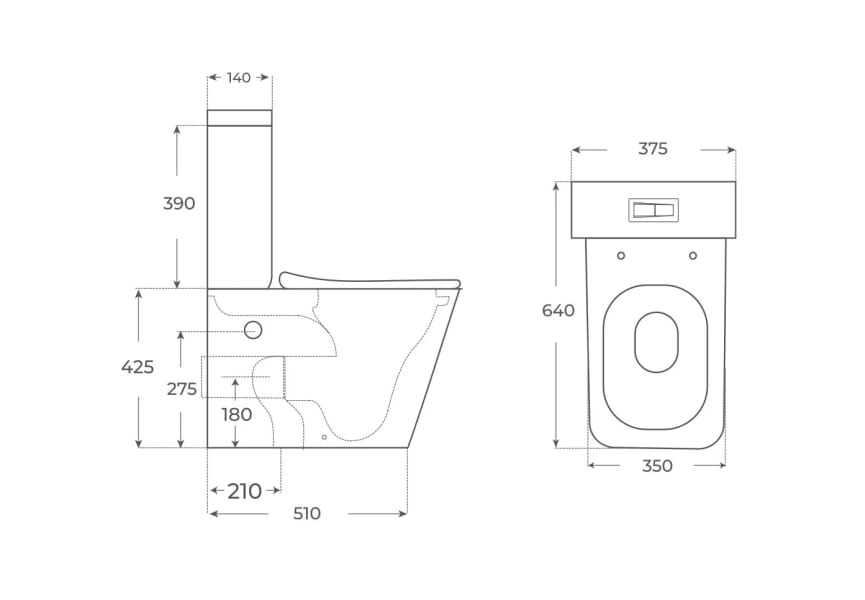 Inodoro compacto Florencia Fossil Natura croquis 4