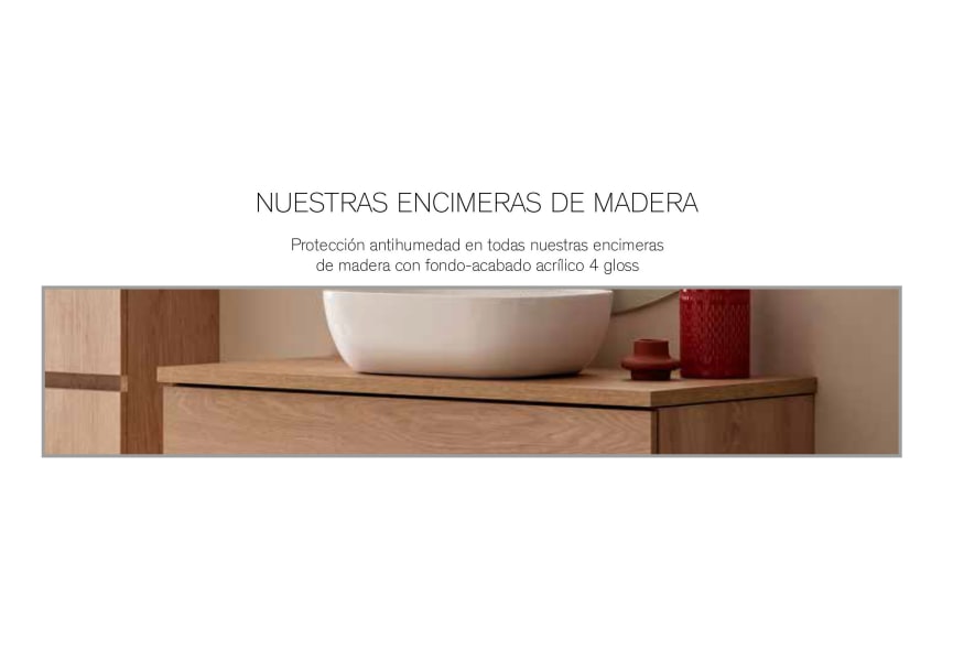 Conjunto mueble de baño con lavabo sobre encimera Etna Sanchís opción 8