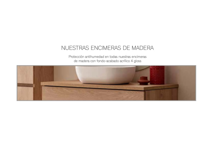 Conjunto mueble de baño con lavabo sobre encimera Etna Sanchís opción 6