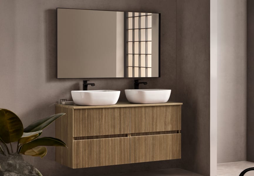 Conjunto mueble de baño con lavabo sobre encimera Etna Sanchís principal 0