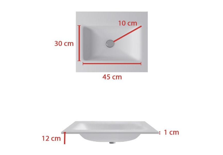 Lavabo encastrado Italia Bruntec croquis 2