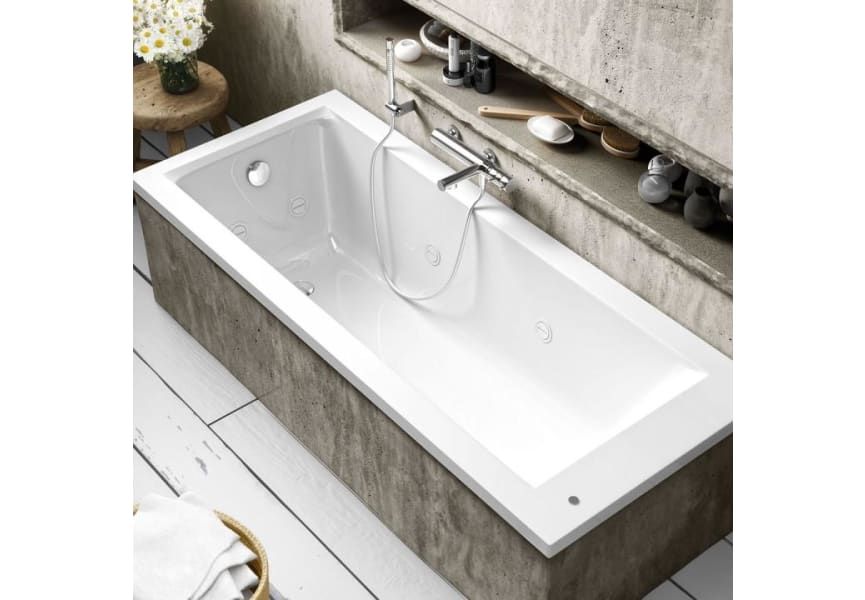 Bañera acrílica rectangular con hidromasaje Basic (A248361001)