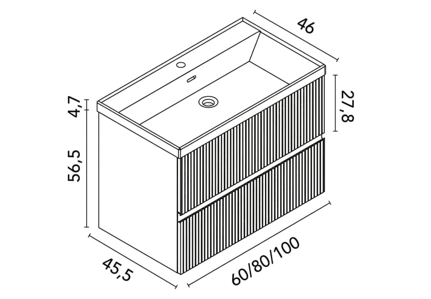 Conjunto mueble de baño Vora Royo croquis 14