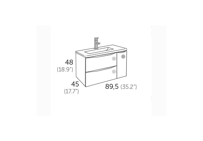Mueble de baño Landes Coycama croquis 5