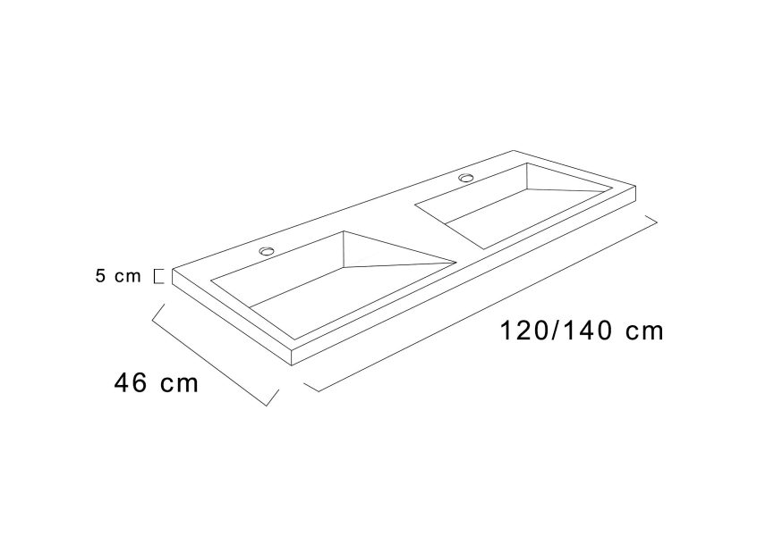 Lavabo de baño encastrado Cut Plus Torvisco croquis 6