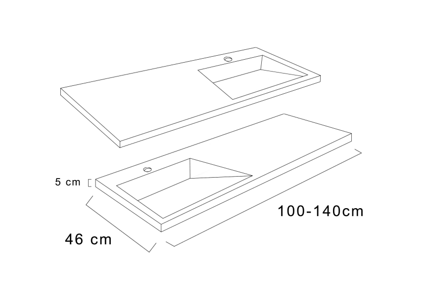 Lavabo de baño encastrado Cut Plus Torvisco croquis 5