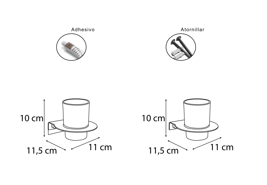 Portacepillos de baño Bali de Mediterranea de baño croquis 1