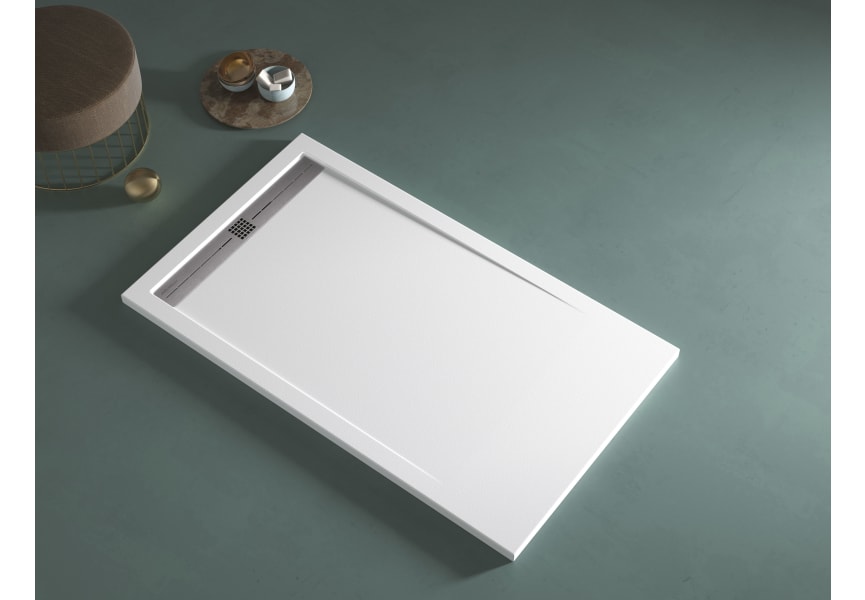 Plato de ducha rectangular moderno en resina blanca o gris