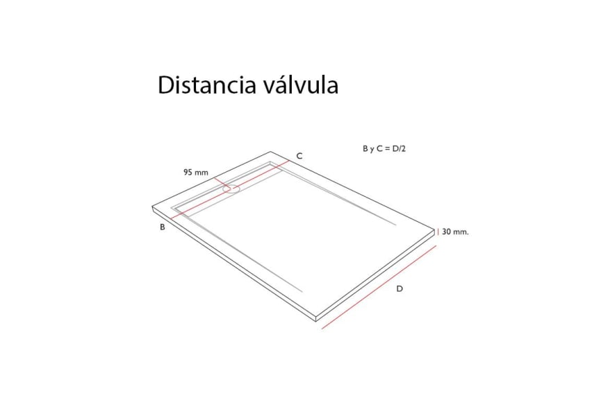 Plato de ducha 120x80 cm de resina efecto cemento de diseño moderno - Cupio