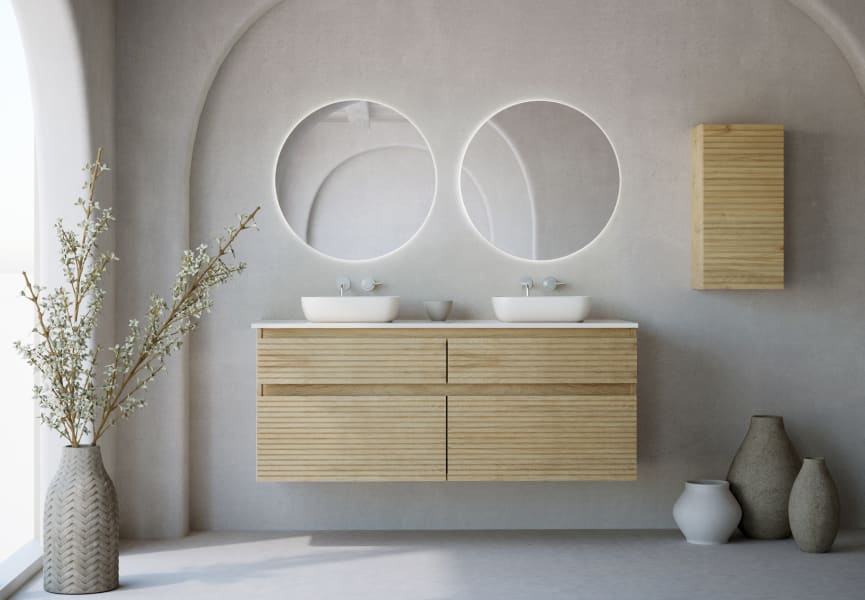 Mueble de baño con encimera solid surface Alpes 9 Bruntec principal 1