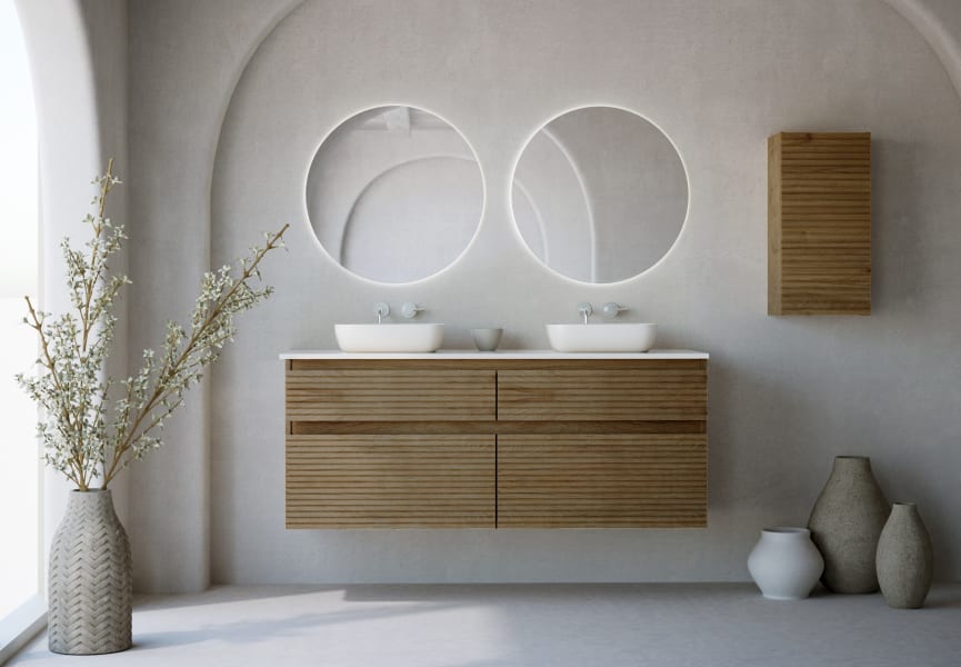 Mueble de baño con encimera solid surface Alpes 9 Bruntec principal 0