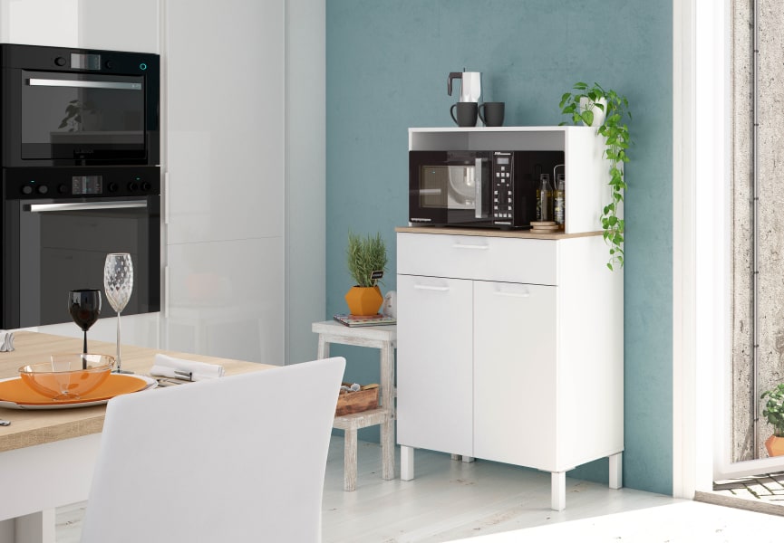 Auxiliar de cocina con encimera roble canadian Fast Bruntec ambiente 3