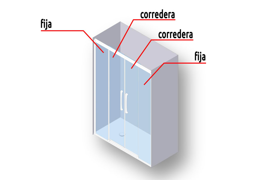 Mampara de Ducha Wind (WI-225) Profiltek croquis 3