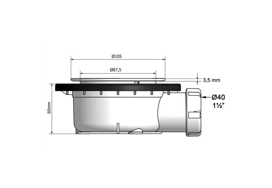 Plato de ducha de resina Premium Bruntec croquis 16