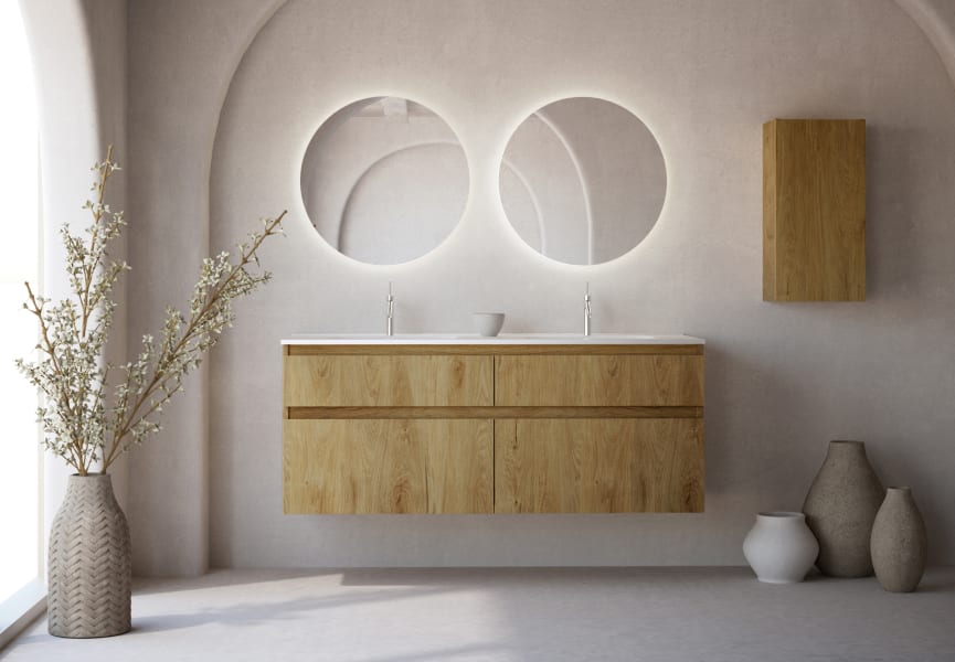 Conjunto de mueble de baño de madera maciza Alpes 6 Bruntec principal 0
