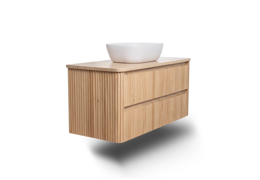 Mueble de baño con encimera de madera maciza Baviera Bruntec detalle 3