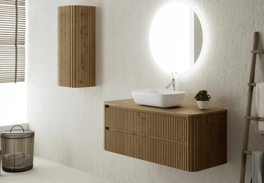 Mueble de baño con encimera de madera maciza Baviera Bruntec principal 0