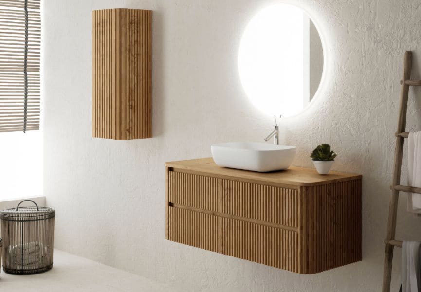 Mueble de baño con encimera de madera maciza Baviera Bruntec principal 1