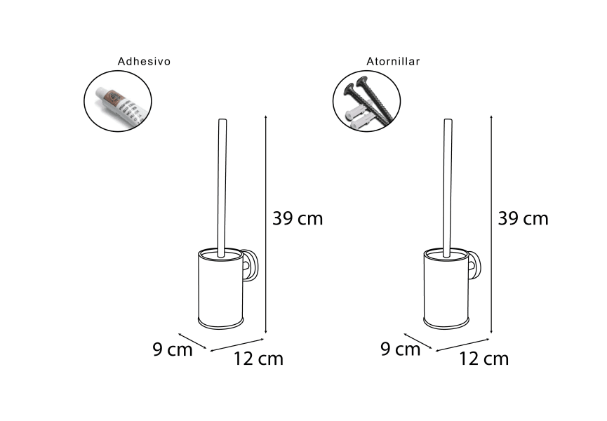 Escobillero de baño Bali de Mediterranea de baño croquis 1