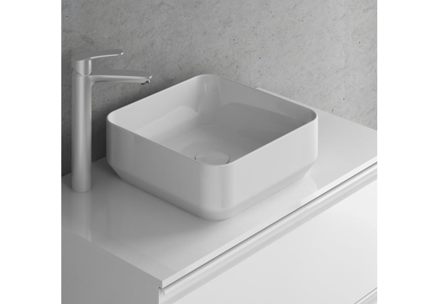 Conjunto mueble de baño con lavabo sobre encimera Nara Top Amizuva detalle 3
