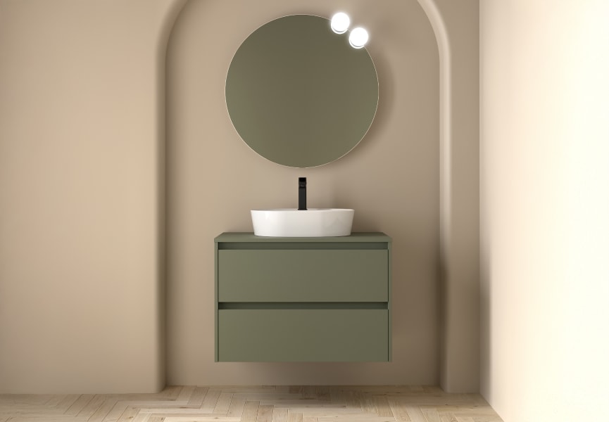 Conjunto mueble de baño con encimera de madera Noja Salgar ambiente 11