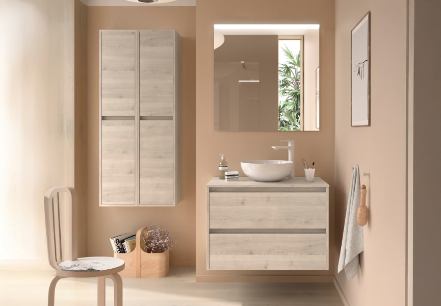 Mueble de baño con encimera de madera Noja Salgar principal 3