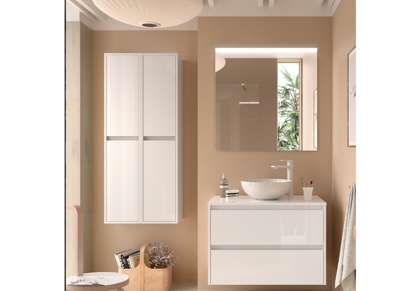 Conjunto mueble de baño con encimera de madera Noja Salgar principal 1
