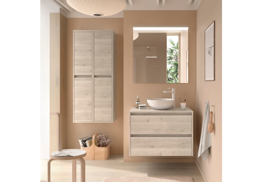 Conjunto mueble de baño con encimera de madera Noja Salgar principal 3