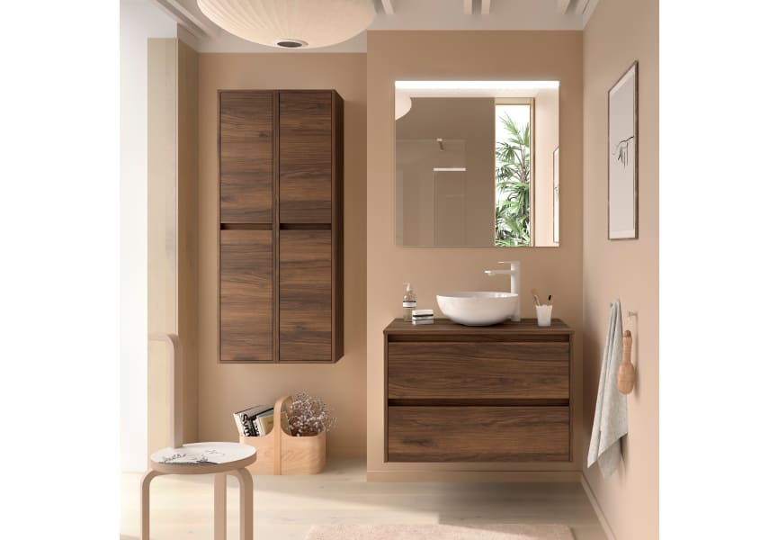 Conjunto mueble de baño con encimera de madera Noja Salgar principal 1