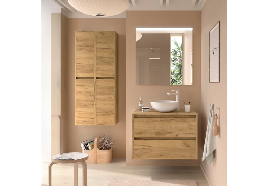 Conjunto mueble de baño con encimera de madera Noja Salgar principal 0