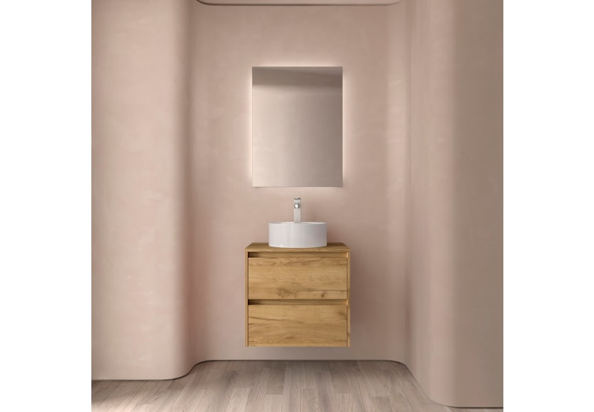Conjunto mueble de baño con encimera de madera Noja Salgar ambiente 15