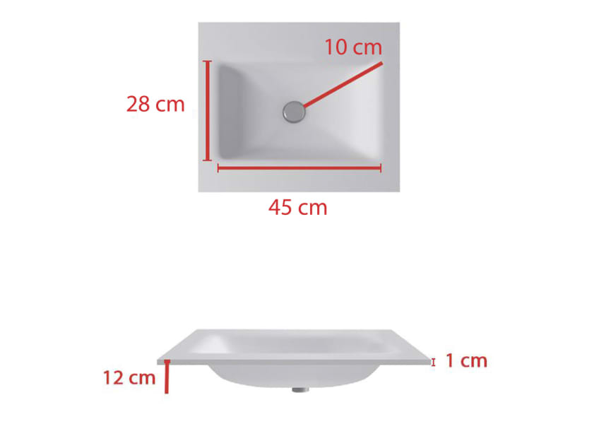 Lavabo encastrado Italia Bruntec croquis 2