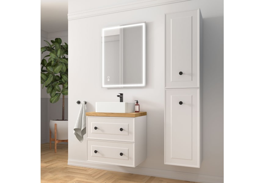 Mueble de baño con encimera de madera Renoir vintage clásico Salgar ambiente 8