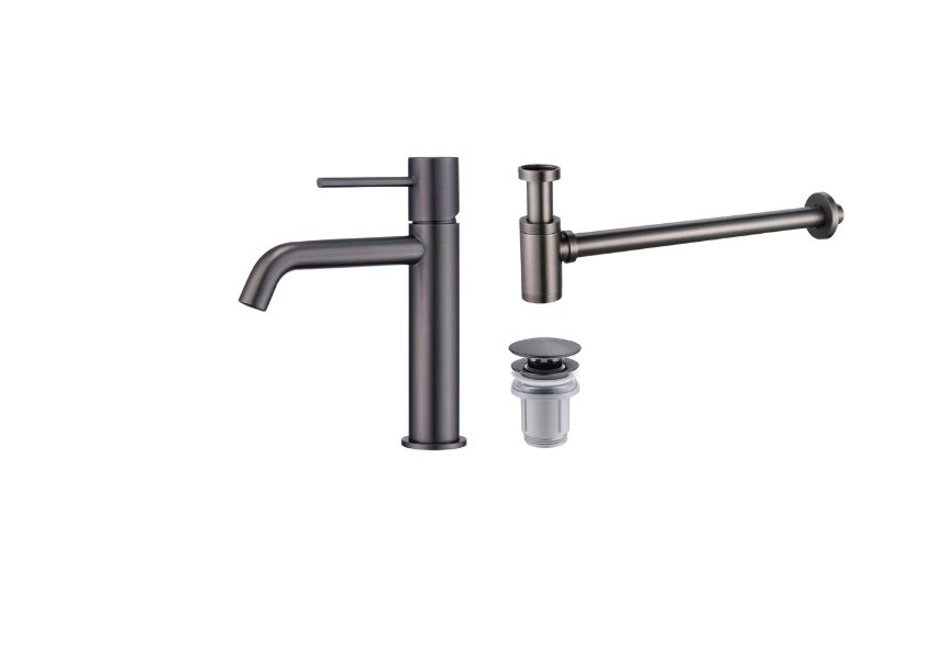 Pack Grifo de lavabo Monza + Válvula click-clack + Sifón visto redondo de Imex principal 4