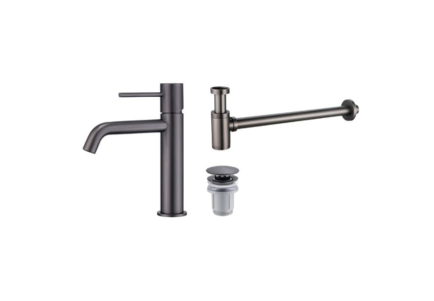 Pack Grifo de lavabo Monza + Válvula click-clack + Sifón visto redondo de Imex principal 4