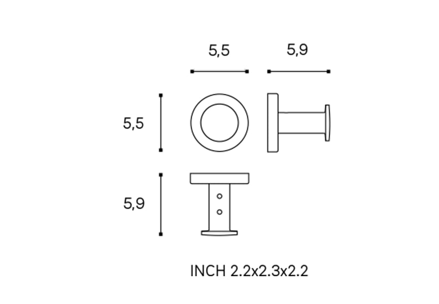 Percha de baño de Cosmic Duo Round de 5.5 cm ø