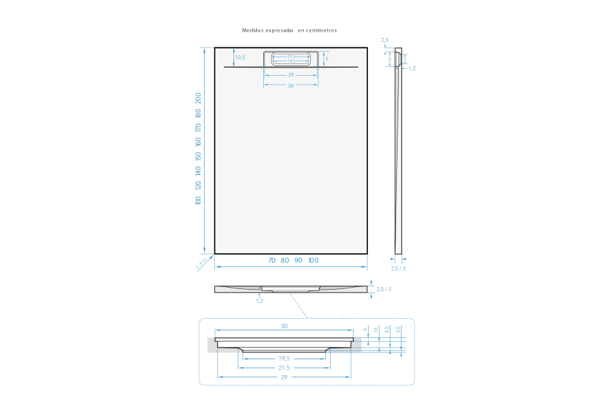 Platos de ducha de resina Elite Bruntec croquis 11