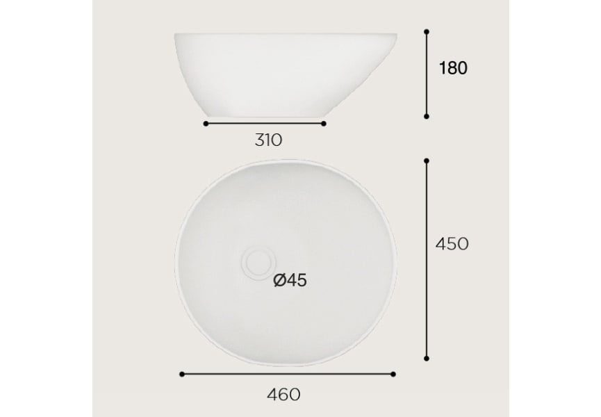 Lavabo sobre encimera Saja Art and Bath Croquis 1